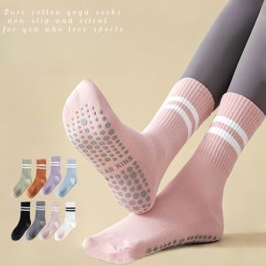 Cotton Non-Slip Breathable Socks for Yoga/Pilates - ไม่พึงพอใจ ถุงเท้าปูมนุนายู ระบบรักษาสิ่งอากาศ เส้นกระชับถูกกลิ่น แบบทอน สำหรับโยคะ พีลาทิส COTTON