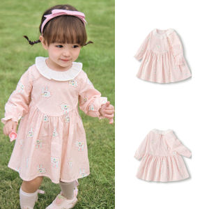 Elegant Baby Girl Dress Children Skirt Spring New Style Barabara Cotton Long Sleeve Casual A-Line Skirt for 6-36 Months Girls