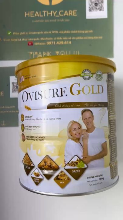 [ CHÍNH HÃNG ] Sữa hạt xương khớp Ovisure Gold Mẫu Mới 2 Tem 650g- giúp xương khớp dẻo dai, linh hoạt