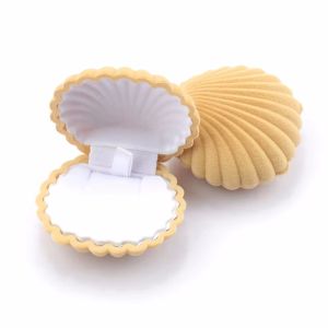 Hộp Đựng Trang Sức Bằng Nhung Hình Vỏ Sò Đáng Yêu Dành Cho Lễ Đính Hôn - Hộp Đựng Nhẫn Bằng Nhung Để Trưng Bày Bông Tai Dây Chuyền Vòng Tay Quà Tặng Di Động