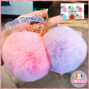 BIBLIO Simple Versatile Plush Keychain Pendant Female Style Imitation Rex Rabbit Fur Ball Schoolbag Student Cute Keycha