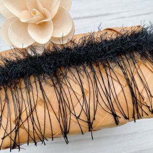 เส้นด้ายโพลีเอสเตอร์สีดำและขาวสำหรับตกแต่งกระโปรงและชุดเต้นรำ ดอกไม้ เส้นด้ายขนหนวด วัสดุ DIY สำหรับเย็บปักถัก