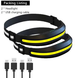 Portable COB Headlamp Red and White Dual Light Sources Lamp Work LED Head Lamp  Outdoor Camping Fishing Running  Headlights Lamp