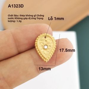 Mặt Dây Chuyền Thép Không Gỉ Cổ Điển Charm Hình Trái Tim Ngôi Sao Tròn Hình Chữ Nhật Màu Trắng Mạ Vàng 18K PVD Màu Nâu Dùng Cho Vòng Cổ Khuyên Tai