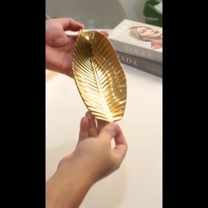 Piring Emas Daun & Nampan Baki Aksesoris Perhiasan