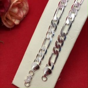 สร้อยคอลายเลสแบนเกือกม้า 24 นิ้ว ชุบเงิน ตะขอสปริงล็อค สวมหัวได้ ใส่ได้ทุกโอกาส ใส่อาบน้ำได้ พร้อมส่ง