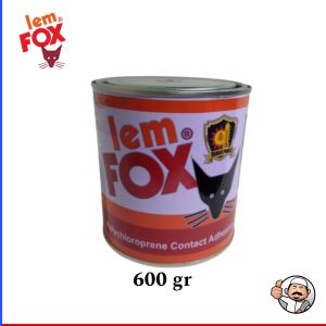 Lem fox kaleng isi 600 gram lem sepatu vinyl Hpl plgwood venner kulit karet