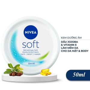 Kem Dưỡng Mềm Da NIVEA Soft Crème 50ml Cân Bằng Độ Ẩm Mịn Màng Nivea Refreshingly Soft Moisturizing Cream