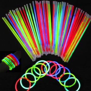 100Pcs Tongkat Cahaya Pesta Bersinar Pesta Dekorasi Cahaya Aksesori Anak Hadiah Mainan Glow Stick