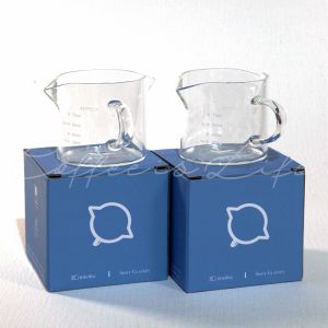 พร้อมส่งถ้วยนมเล็กแก้วบอโรซิลิเกตขนาด bcnmviku ถ้วยเอสเปรสโซแบบอิตาลี75ml ถ้วยวัดปากคู่