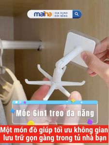 Móc Treo Phụ Kiện 6 Chấu Treo Đồ Lót Cà Vạt Thắt Lưng Dụng Cụ Nhà Bếp Đa Năng Keo Siêu Dính