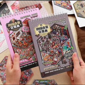 Miniature Gothic Mystery Sticker Book for Dollhouse DIY 3D Dark Aesthetic Journaling Scrapbooking Collage Decorative Room Set