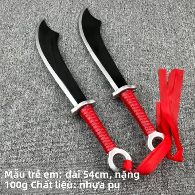 Bộ Dao Nhựa Luyện Tập Võ Thuật Đỏ Quân Đội Sân Khấu Biểu Diễn Khí Cụ Học Sinh Trẻ Em Đạo Cụ Biểu Diễn Sân Khấu Gió