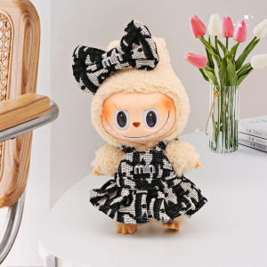 For 17cm Labubu Doll Clothes Princess Dress Bow Tie Two-Piece Set Doll Accessories Doll Ropa Clothing V1 V2 Dress