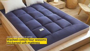 Foldable Mattress Topper Queen Single Double King Size Thicken Tatami Feather Velvet Soft Mattress