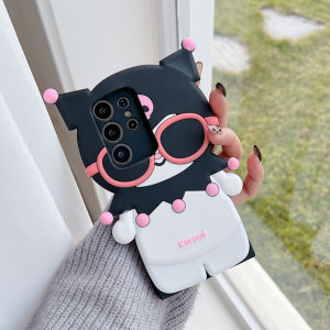 Sanrio | Cute Cartoon Glasses Kuromi Phone Case For Samsung Galaxy S20 S21 S22 S23 S24 S25 S26 Plus Ultra FE A53 A57 A15 A16 Back Cover