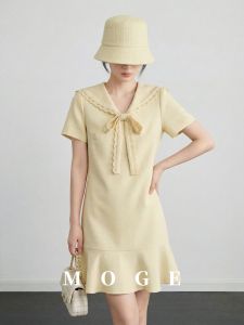 Sweet Style Sailor Collar Ruffle Dress Loose