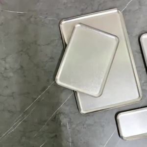 WHPHous | 1 Chiếc Thép Không Gỉ Họa Tiết Bông Tuyết Khay Vuông Có Viền Tròn Bạc Đĩa Ăn Cho Món Tráng Miệng Nướng Bít Tết Trang Trí Nhà Bếp Phụ Kiện
