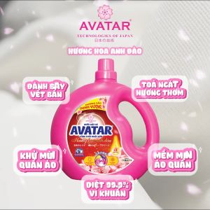 Combo 2 Can Nước Giặt Xả Vải Avatar Hương Hoa Anh Đào 4Kg