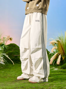American Vintage Casual Stripe Pleated Loose Pants Men