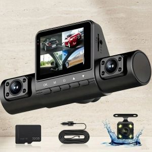 Camera Hành Trình Ô Tô 4 Ống Kính 1080P Full HD Với Màn Hình IPS Góc Rộng Ghi Hình Vòng Lặp Camera Trước Sau Ghi Hình Xe Hơi