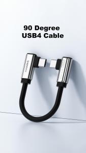 Hagibis Short USB C Cable Dual L Shape C to C 90 Degree Right Angle Type-C Fast Charging 40Gbps Cord for iPhone 17 Laptops SSD