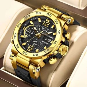 LIGE Luxury LCD Display Men Wristwatches Luminous Sport Man Watch Waterproof Military Quartz Male Clock Relogio Masculino 2024