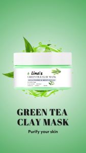 LINA’s Green Tea Clay Mask – Deep Cleansing & Oil Control Face Mask for Smooth Clear Skin