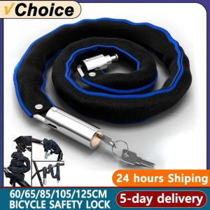 60/65/85/105cm Metal Anti-Theft MTB Road Bike Heavy Duty Safety Lock for Motorcycle Scooter Padlock Bicycle Chain Lock with Key