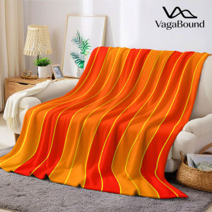 Warm Gradient Stripe Flannel Blanket Warm Soft Halloween Christmas Decorative Couch Warm Cozy All-Season Gift