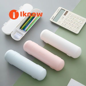 I know Italian student pencil box stationery box round double-layer pencil box large-capacity school supplies creative school supplies stationery 3 colors optional