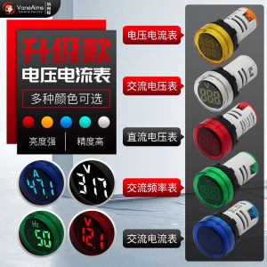 Mini LED Digital Display Indicator Light AC Voltage Meter DC Current Meter Temperature Measurement Signal Light 22mm