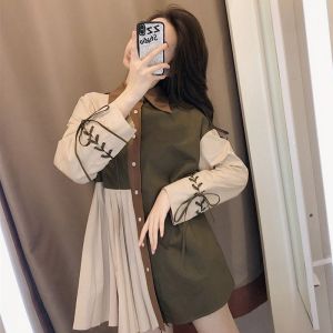 เสื้อเบลาส์เย็บแขนยาวผู้หญิงสไตล์เกาหลี