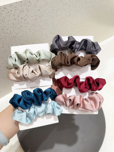 Elegant Simple Fabric Hair Ties Satin Small Bow Hair Bands Women Hair Ties Elastic Hair Bands Korean Style  out