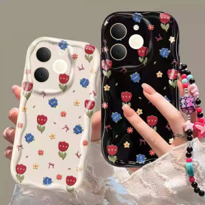 Phone Case Realme Note 70 Note 70T Note 60x Note 60 Note 50 with Trendy Butterfly Painted Bead Bracelet Casing Lens Protection Silicone Soft Back Cover