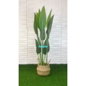 Pohon Plastik Artificial Daun Heliconia T120 Latex Cover Pot Purun Belly Tanaman Hias Dekorasi Ruangan Rumah Aesthetic
