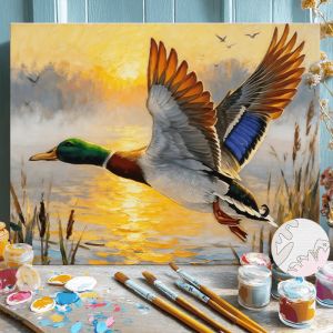 BILIBILI | Oil Painting By Numbers Kit Lake At Dusk Pictures By Numbers Home Decor Holiday Gifts Birthday Gifts