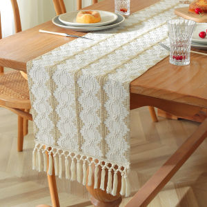 Scandinavian and American Style Cotton Linen Tablecloth Long Strip
