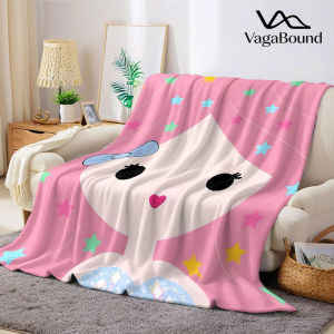 Pastel Star Girl Flannel Blanket Warm Soft Halloween Christmas Decorative Couch Warm Cozy All-Season Gift