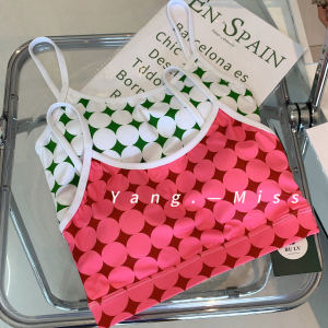 Polka Dot Print High Elasticity Sports Vest Yoga Training Bra Quick Dry Fitness Underwear Soft And Comfortable Dance Gym Top