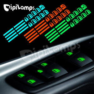 สติกเกอร์ติดกระจกหน้าต่างรถยนต์สวิตช์ยกสติ๊กเกอร์สะท้อนแสงเรืองแสงกลางคืนสติกเกอร์ตกแต่งภายในรถอุปกรณ์เสริมปลอกรถยนต์