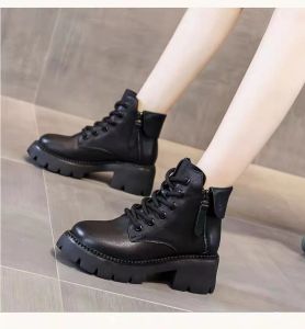 Brand Special Offer Genuine Leather Short Boots Womens High Heel Small Leather Shoes Thick Heel Short Tube Boots
