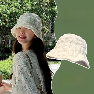 Zhaolu Bubble Bucket Hat Women Spring Autumn Large Brim Face Slimming Fisherman Sun Protection Shade Bucket Cap Casual Style