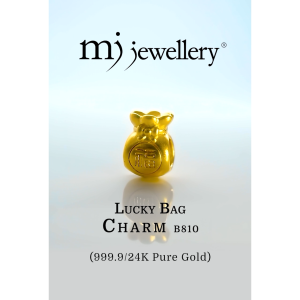 MJ Jewellery 3D 999.9/24K Pure Gold Lucky Bag Charm B810