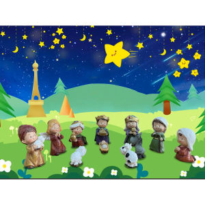 11pcs Vibrant Nativity Scene Decor Handcrafted Resin Religious Table Decor for Holiday Perfect Christmas Gifts for Kids