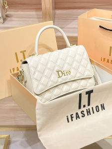 Diro Luxury Diamond Pattern Leather Handbag Womens Crossbody Bag Sandglass Design Soft Tote Bag for Daily Use 2025 New Style