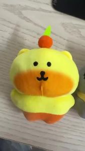 Bandai | 2027 Cute Anime Plush Keychain Kawaii Sad Bear Animal Doll Soft Schoolbag Pendant Funny Toy Keyring Backpack Ornament Gift