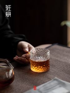 ชุดแก้วชาญี่ปุ่นขนาดเล็กพร้อมที่จับ 6 ใบ แก้วชาสำหรับใช้ในบ้านแบบทนความร้อน