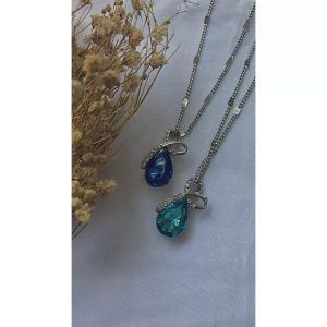 Bundara Acc-059 Kalung Lapis Rhodium Bentuk Tetesan Air KristalZircon
