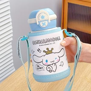 Sanrio | 1pc 550ml Cute Double Drinking Insulated Cup Portable Water Cup for Outdoor Camping with Strap and Cup Cove